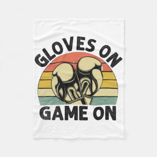 Gloves On Game On Boxer Sports Strength Gym Athlet Fleece Blanket