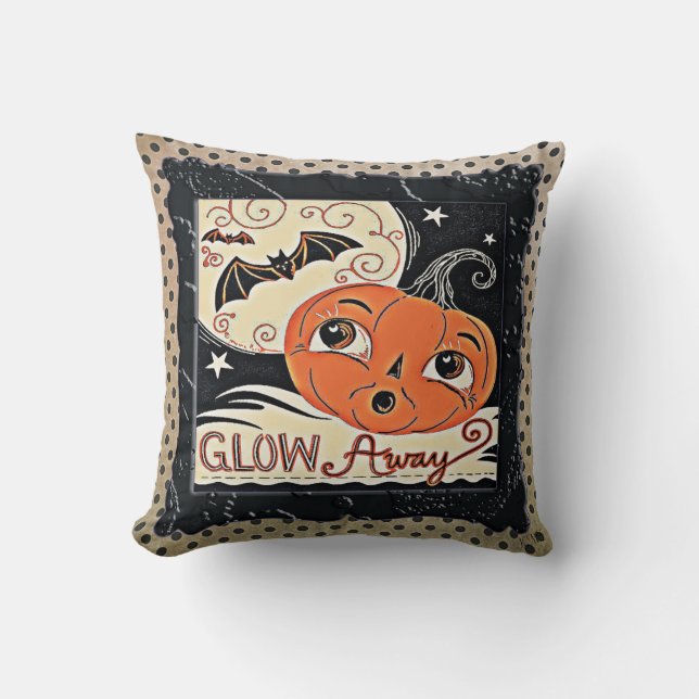 Glow Away Pretty Pumpkin Cushion (Front)