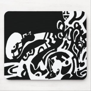 "Glow" B&W Abstract Art Mouse Mat