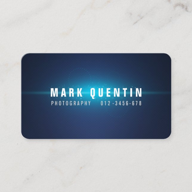 Glow Burst Dark Photography Business Card (Front)