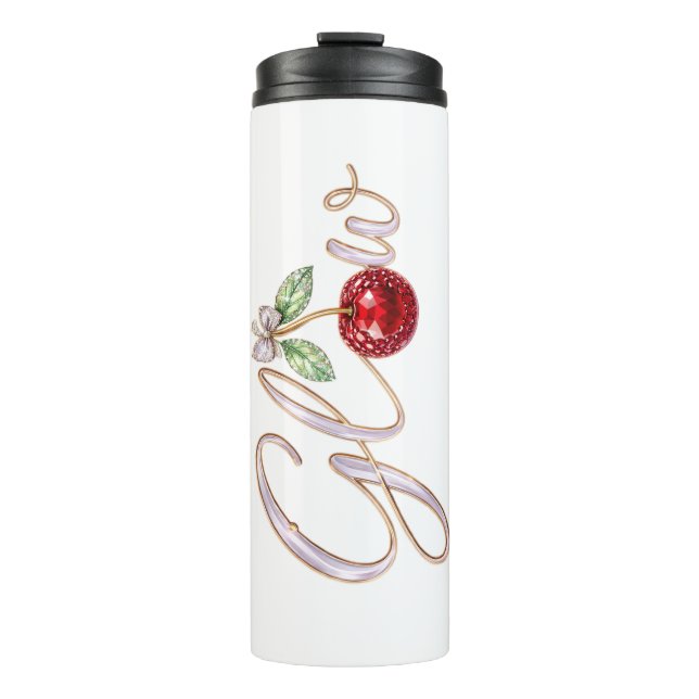 Glow Cherry – Glam Thermal Tumbler (Front)
