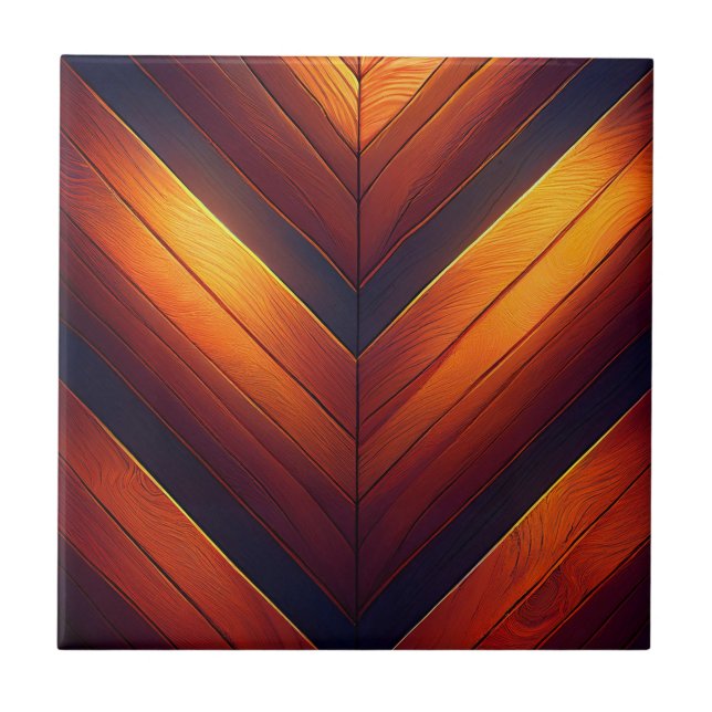 Glow Chevron Number Five  Tile (Front)