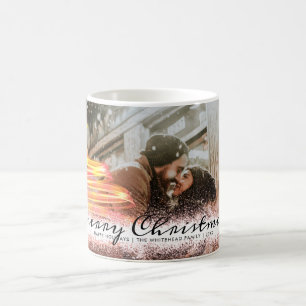 Glow Christmas Tree Star Photo Glitter Coffee Mug