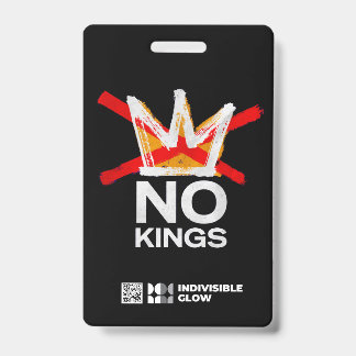 GLOW DEMOCRACY INFO CARD  ID BADGE