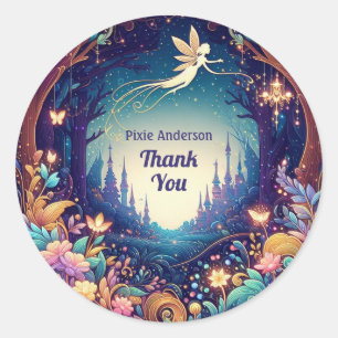 Glow Fairy Party Theme - Fairytale After Dark Classic Round Sticker