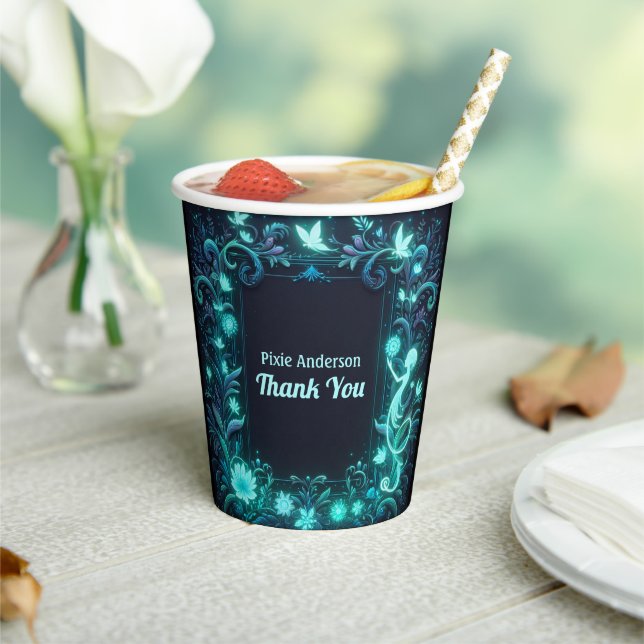 Glow Fairy Party Theme - Fairytale After Dark Paper Cups (Insitu)