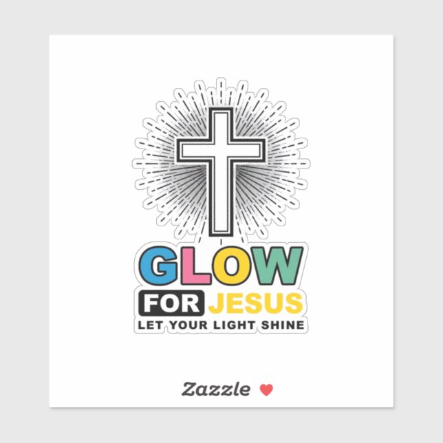 Glow For Jesus Christian Cross Light Shirt Design_ (Sheet)