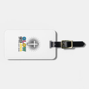 Glow For Jesus Christian Cross Light Shirt Design_ Luggage Tag