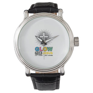 Glow For Jesus Christian Cross Light Shirt Design_ Watch