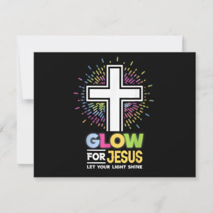 Glow for Jesus Christian Cross Tee Jesus Christ Bi