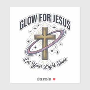 Glow for Jesus Christian Cross Vintage Vector