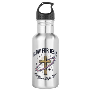 Glow for Jesus Christian Cross Vintage Vector 532 Ml Water Bottle