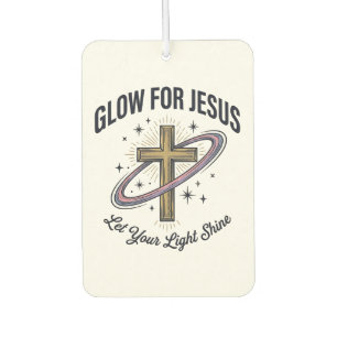 Glow for Jesus Christian Cross Vintage Vector Car Air Freshener