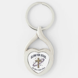 Glow for Jesus Christian Cross Vintage Vector Key Ring