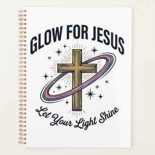 Glow for Jesus Christian Cross Vintage Vector Planner