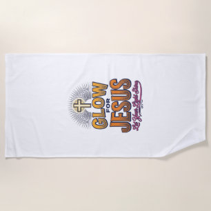 Glow for Jesus Let Your Light Shine Christian Desi Beach Towel