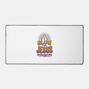 Glow for Jesus Let Your Light Shine Christian Desi Desk Mat