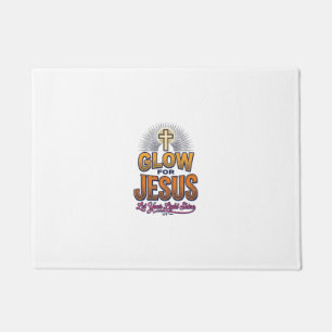 Glow for Jesus Let Your Light Shine Christian Desi Doormat