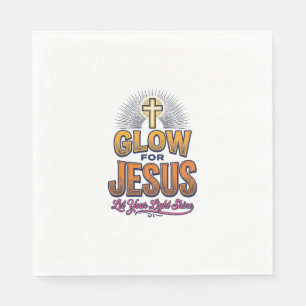 Glow for Jesus Let Your Light Shine Christian Desi Napkin