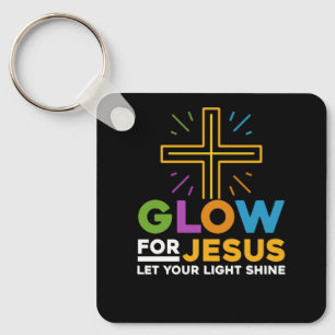 Glow For Jesus Let Your Light Shine Faith Cross Ch Key Ring