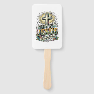 Glow For Jesus Vintage Christian Cross Shirt Hand Fan