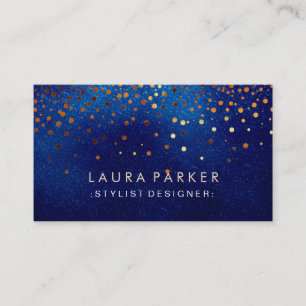 Glow Glitter Blue Confetti Elegant Sky Business Card