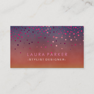 Glow Glitter Pink Confetti Elegant Sky Business Card