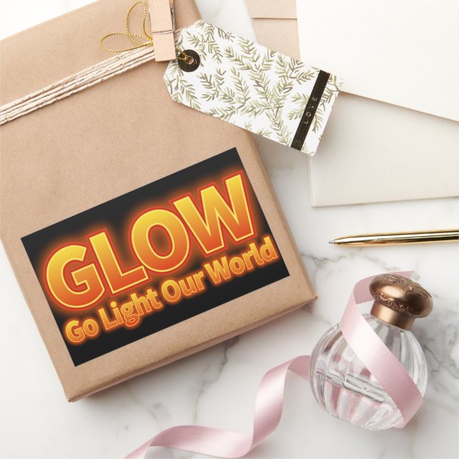 Glow- Go light our world Rectangular Sticker (Gifting)