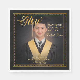 Glow. Golden touch Brighten your future. Napkin