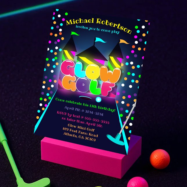 GLOW GOLF PARTY INVITATIONS (GLOW GOLF PARTY INVITATIONS
)