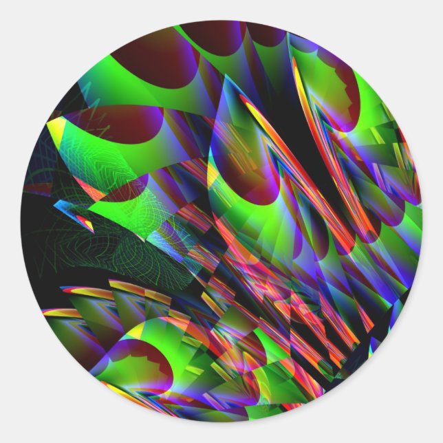 Glow in the Dark Abstract.JPG Classic Round Sticker (Front)
