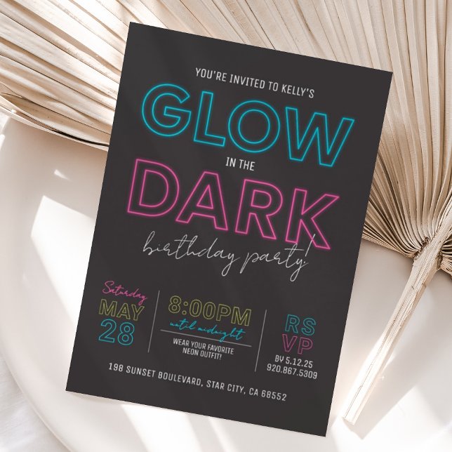 Glow In the Dark Birthday Party Invitation (Creator Uploaded)