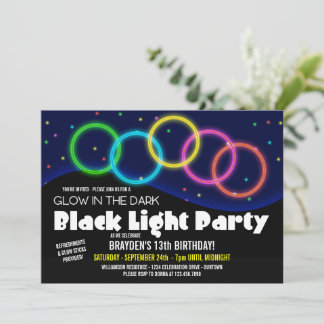 Glow in the Dark Birthday Party Invitation