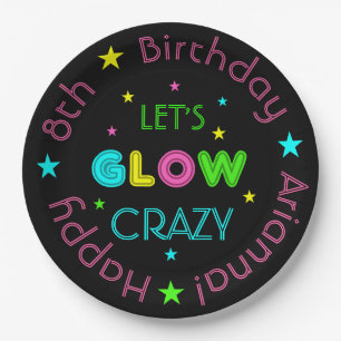 Glow in the Dark Black light Party Plates
