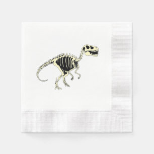Glow-in-the-Dark Cartoon Dinosaur Skeleton Napkin
