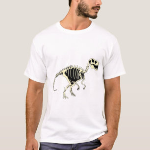 Glow-in-the-Dark Cartoon Dinosaur Skeleton T-Shirt