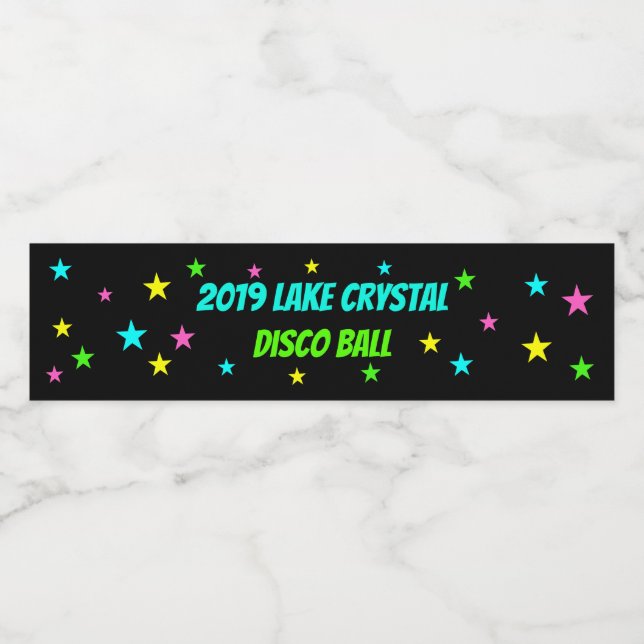 Glow in the Dark Dance Party Water Bottle Label (Single Label)