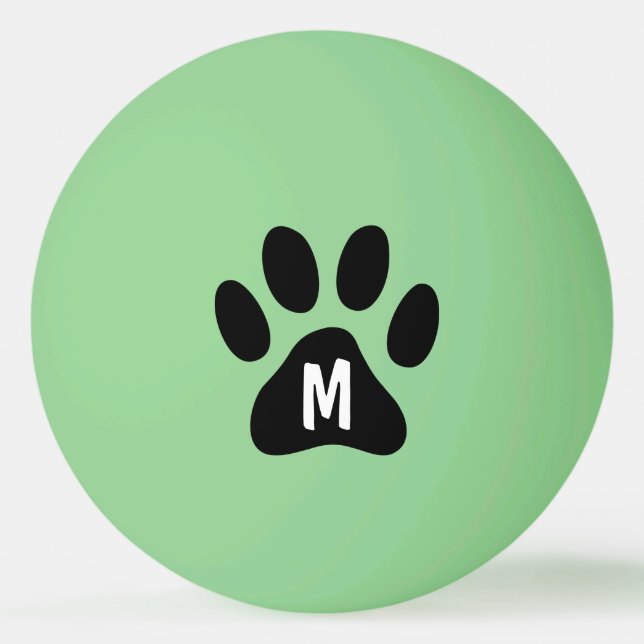 Glow in the dark dog paw print ping pong balls (Front)