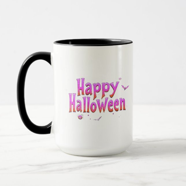 Glow-in-the-Dark Happy Halloween Mug (Left)