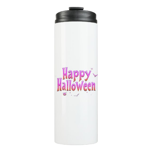 Glow-in-the-Dark Happy Halloween Thermal Tumbler (Front)
