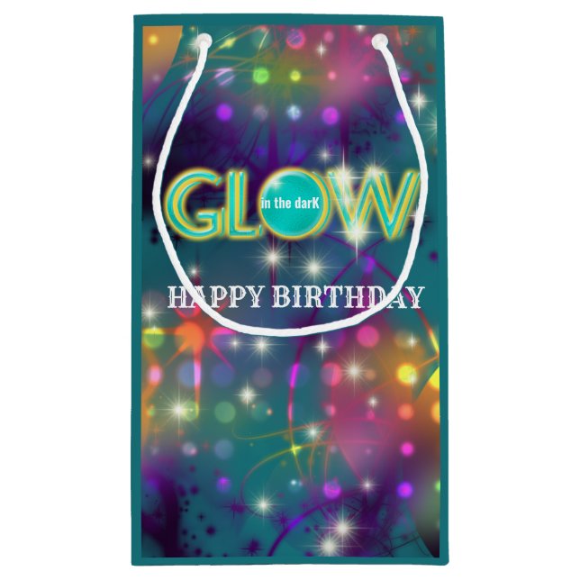 Glow in the dark kids neon birthday party small gift bag (Back)