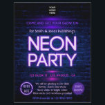 Glow in the Dark Neon Corporate party invitation Flyer<br><div class="desc">One of the hottest themes for Corporate Parties. Customisable to your event specifics.</div>
