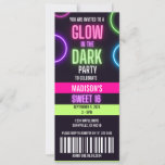 Glow In The Dark Neon Sweet 16 Party Ticket Invitation<br><div class="desc">Make your Sweet 16 party the talk of the town with our Glow In The Dark Neon Sweet 16 Party Ticket Invitation. Whether you opt for the traditional printed version or the modern digital format, these invitations are sure to excite your guests and set the perfect tone for a night...</div>