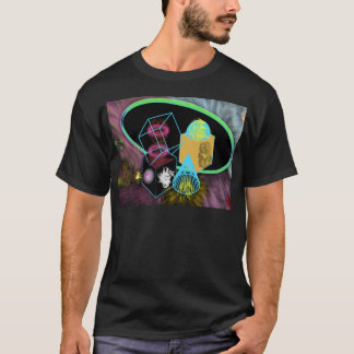 Glow in the dark shapes surrounded by space dust T-Shirt