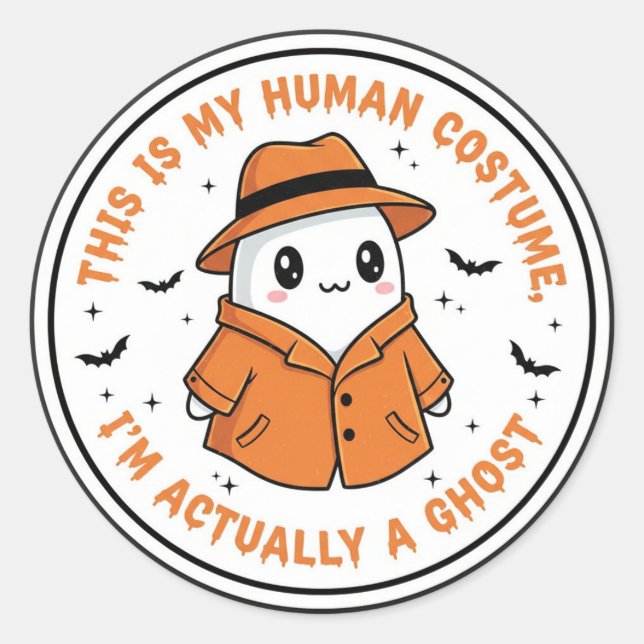 Glow-in-the-Dark Skeleton Costume Sticker (Front)