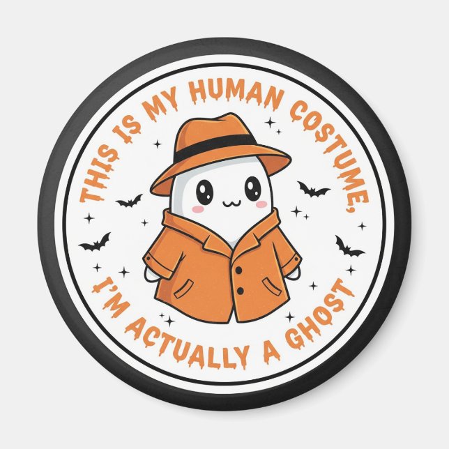 Glow-in-the-Dark Skeleton Costume Sticker Magnet (Front)