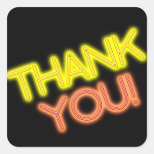 Glow in the Dark Thank You Square Sticker