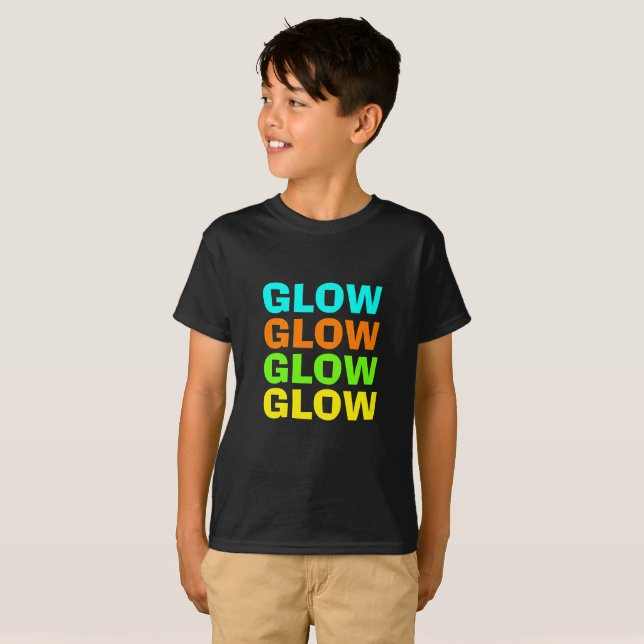 Glow Light Neon Birthday Party T-Shirt (Front Full)