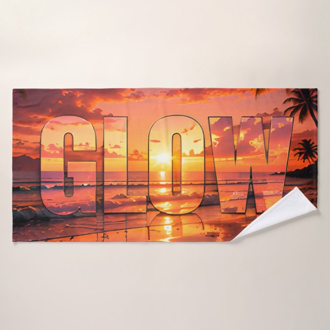 Glow Luxury Sunset Coastal Bath Towel (Bath Towel)