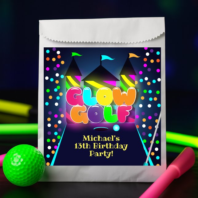 Glow Miniature Golf Birthday Party Favour Bags (Glow Miniature Golf Birthday Party Favor Bag
)